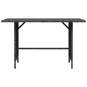Garten-Esstisch Grau 110x70x65 cm Poly Rattan