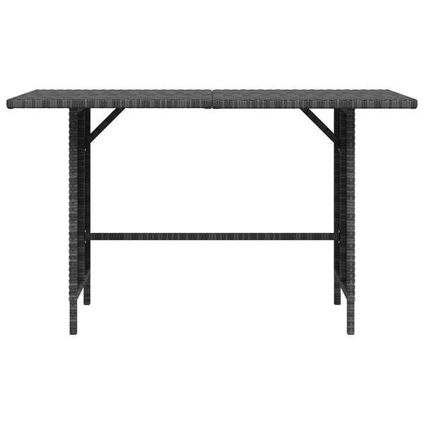 Garten-Esstisch Grau 110x70x65 cm Poly Rattan