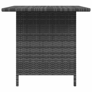 Garten-Esstisch Grau 110x70x65 cm Poly Rattan