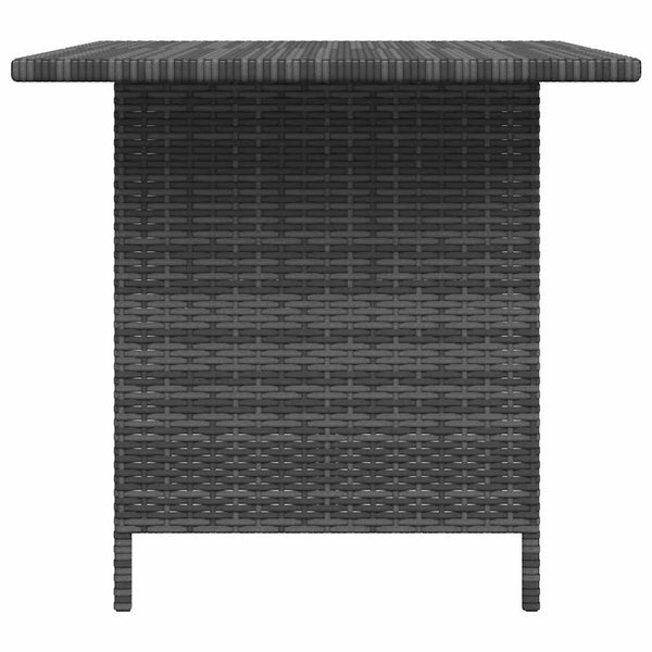 Garten-Esstisch Grau 110x70x65 cm Poly Rattan