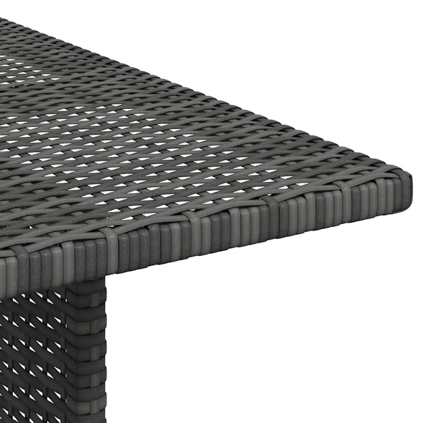 Garten-Esstisch Grau 110x70x65 cm Poly Rattan