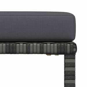 5-tlg. Garten-Sofagarnitur mit Auflagen Grau Poly Rattan