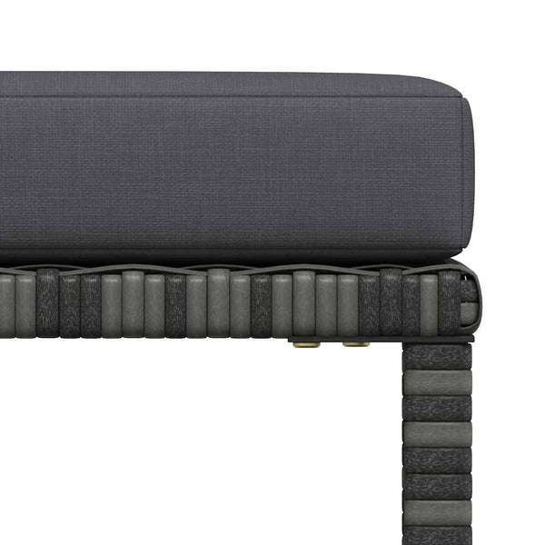 5-tlg. Garten-Sofagarnitur mit Auflagen Grau Poly Rattan