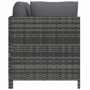 vidaXL 2-Piece Garden Sofa Set with Cushions Poly Rattan Grey