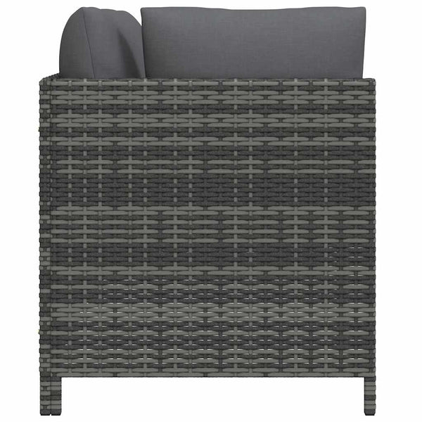 vidaXL 2-Piece Garden Sofa Set with Cushions Poly Rattan Grey