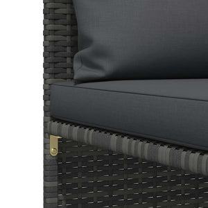 vidaXL 2-Piece Garden Sofa Set with Cushions Poly Rattan Grey