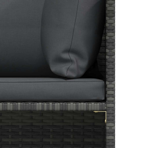 vidaXL 2-Piece Garden Sofa Set with Cushions Poly Rattan Grey