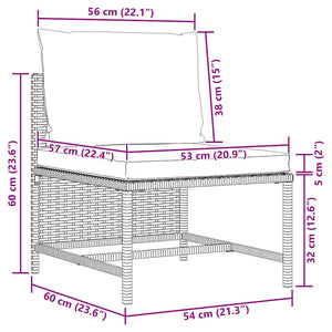 3-Sitzer-Gartensofa mit Auflagen Schwarz Poly Rattan
