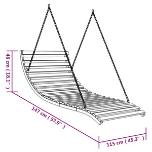 vidaXL Bed Swing Bentwood Solid with Teak Finish 115x147x46 cm