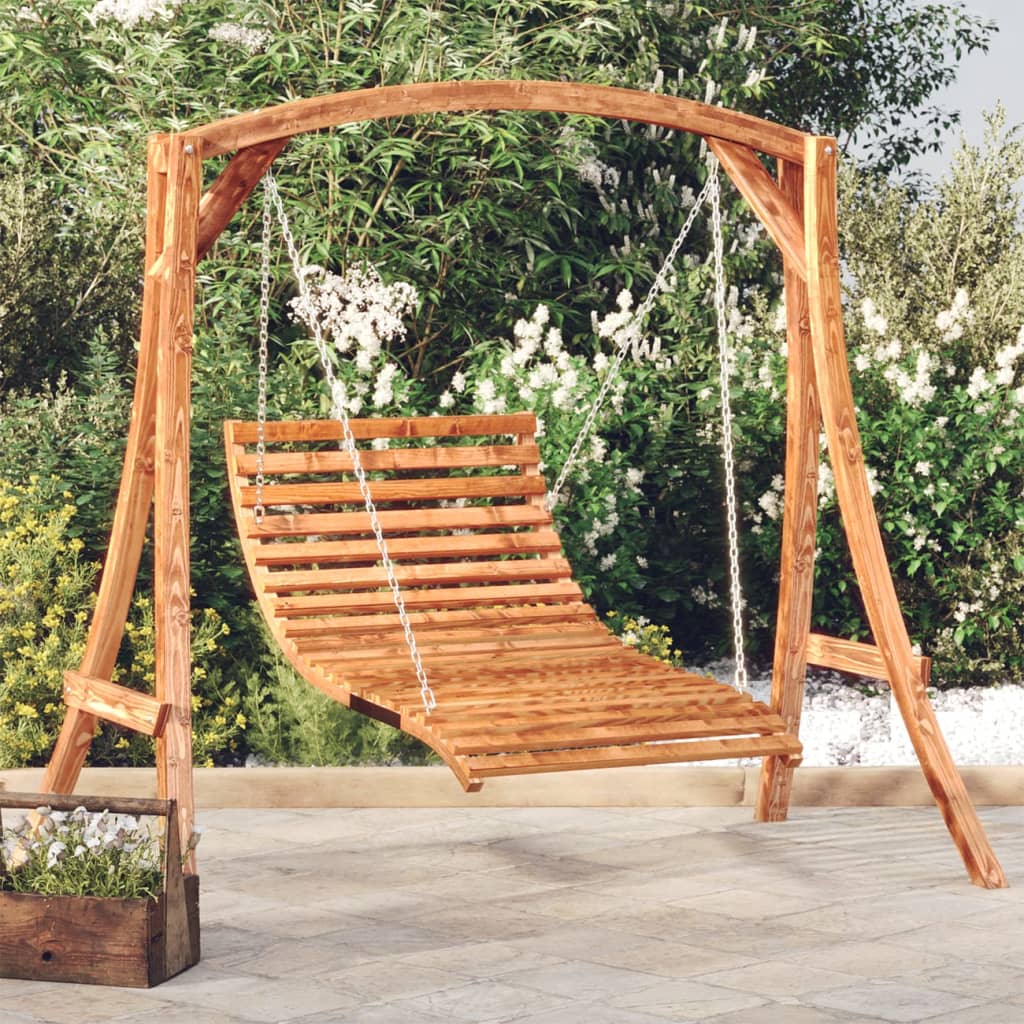 vidaXL Bed Swing Bentwood Solid with Teak Finish 115x147x46 cm