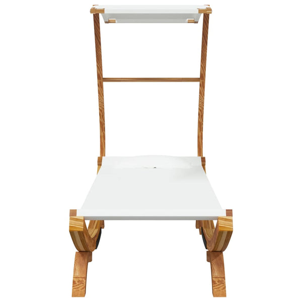 vidaXL Sun Lounger with Roof 100x190x134 cm Bentwood Solid Cream