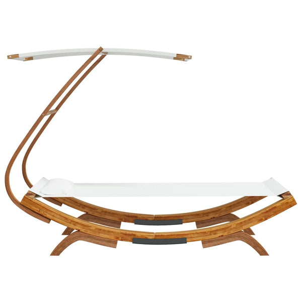 vidaXL Sun Lounger with Roof 100x190x134 cm Bentwood Solid Cream