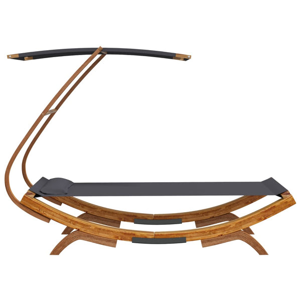 vidaXL Sun Lounger with Roof 100x190x134 cm Bentwood Solid Anthracite