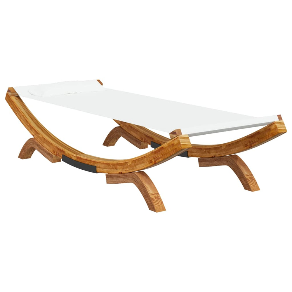 vidaXL Sun Lounger 100x188.5x44 cm Solid Bentwood Cream
