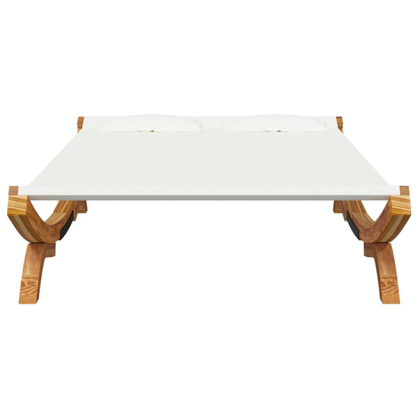 vidaXL Sun Lounger 165x188.5x46 cm Bentwood Solid Cream