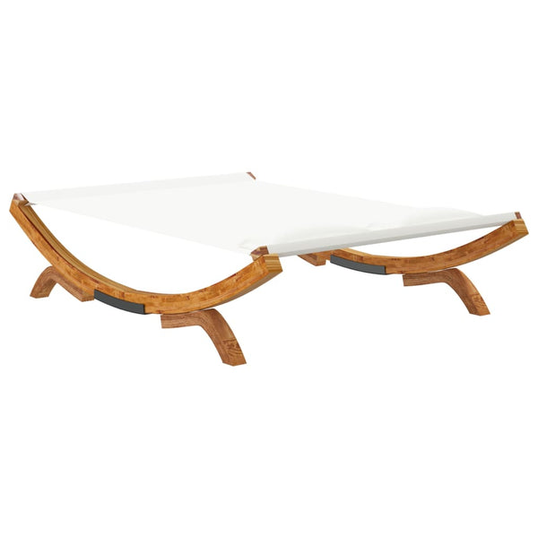 vidaXL Sun Lounger 165x188.5x46 cm Bentwood Solid Cream