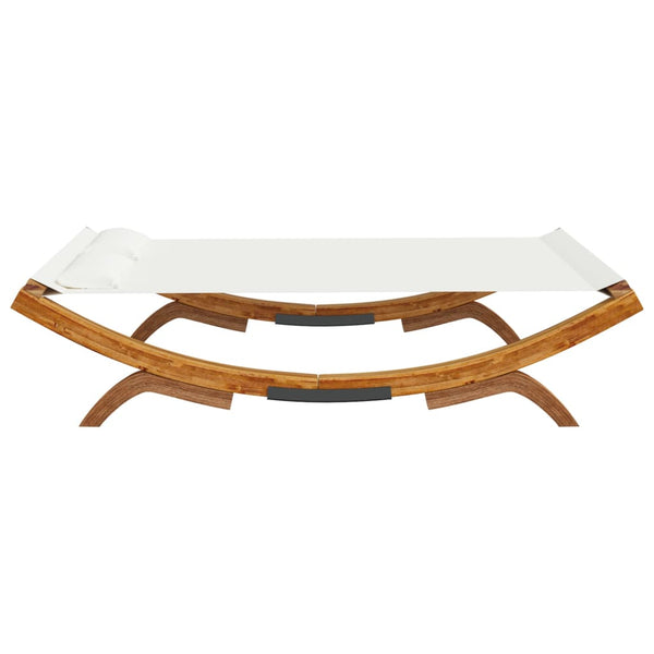 vidaXL Sun Lounger 165x188.5x46 cm Bentwood Solid Cream