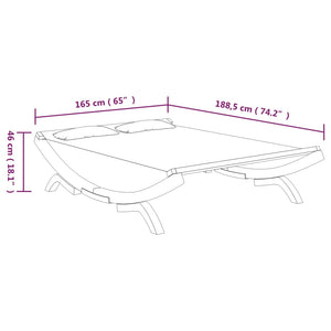 vidaXL Sun Lounger 165x188.5x46 cm Bentwood Solid Cream