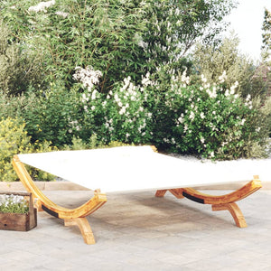 vidaXL Sun Lounger 165x188.5x46 cm Bentwood Solid Cream