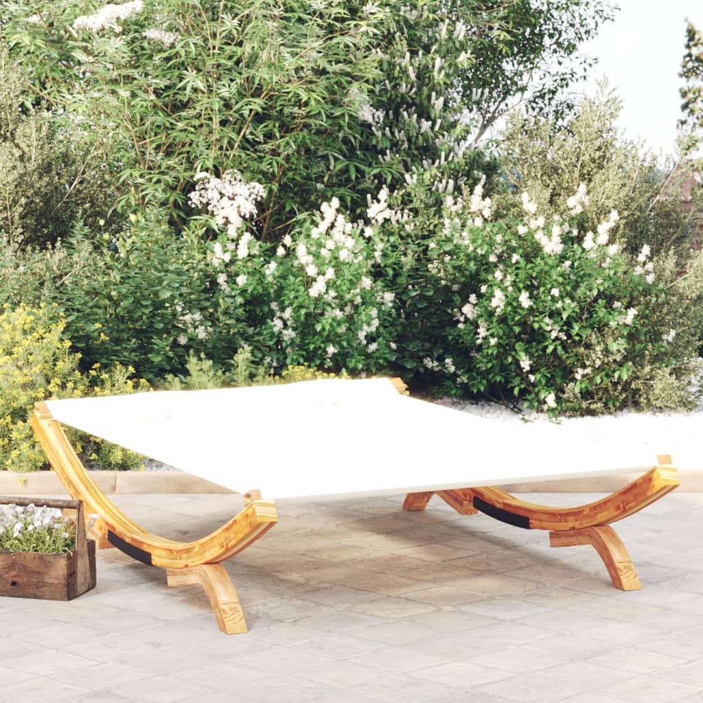 vidaXL Sun Lounger 165x188.5x46 cm Bentwood Solid Cream