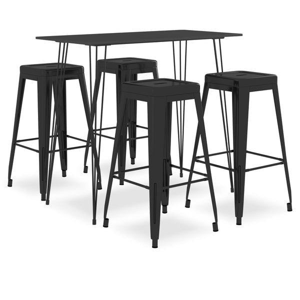 vidaXL 5-piece Bar Set Black