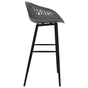 vidaXL 5-Piece Bar Set Black and Grey