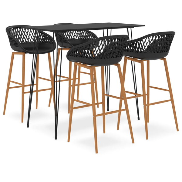 vidaXL 5-piece Bar Set Black