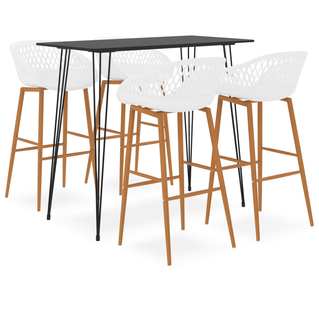 vidaXL 5-piece Bar Set Black and White