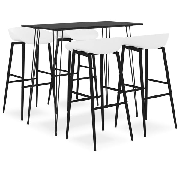 vidaXL 5-piece Bar Set Black and White