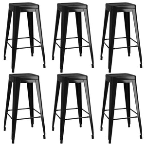 vidaXL 7-Piece Bar Set Black