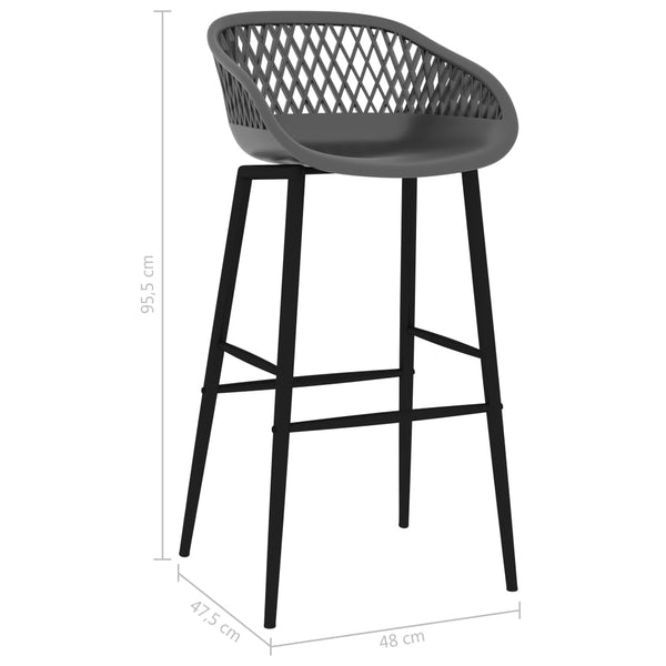 vidaXL 7-Piece Bar Set Black and Gray