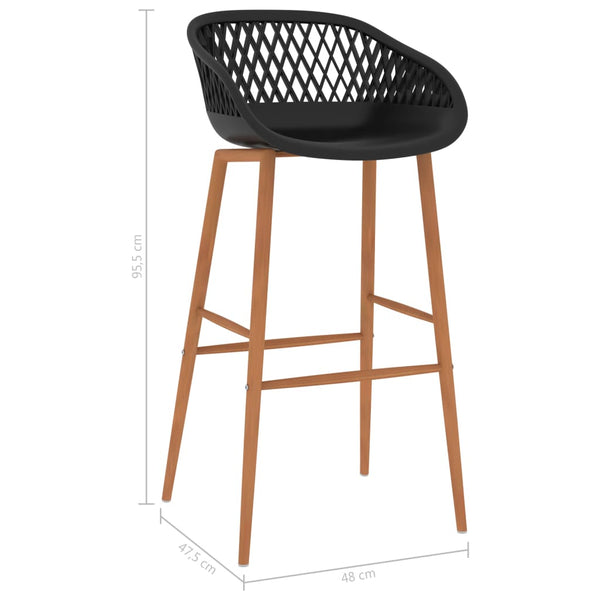 vidaXL 7-Piece Bar Set Black