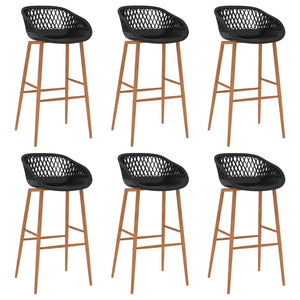 vidaXL 7-Piece Bar Set Black