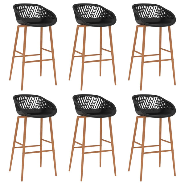 vidaXL 7-Piece Bar Set Black
