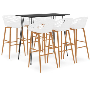 vidaXL 7-Piece Bar Set Black and White