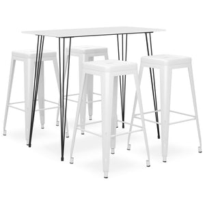 vidaXL 5-Piece Bar Set White