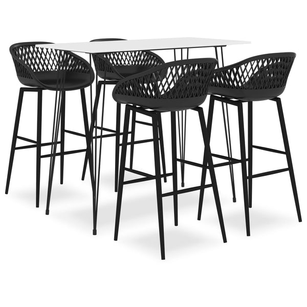 vidaXL 5-piece Bar Set White and Black