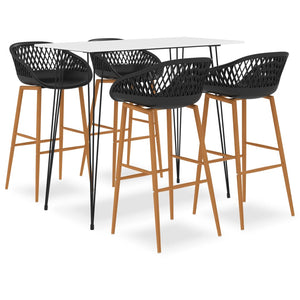 vidaXL 5-piece Bar Set White and Black