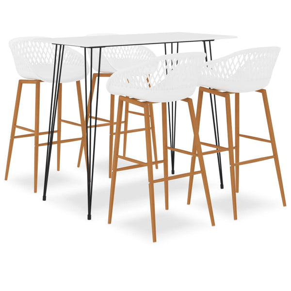 vidaXL 5-Piece Bar Set White
