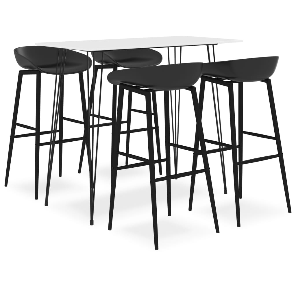 vidaXL 5-piece Bar Set White and Black