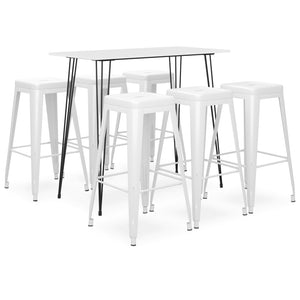 vidaXL 7-Piece Bar Set White