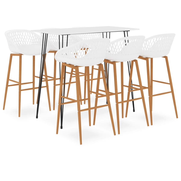 vidaXL 7-Piece Bar Set White