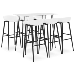 vidaXL 7-Piece Bar Set White