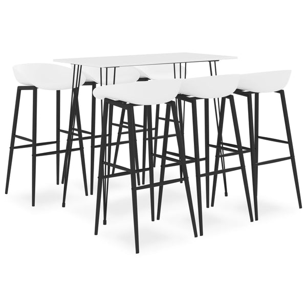vidaXL 7-Piece Bar Set White