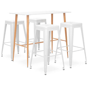 vidaXL 5-Piece Bar Set White
