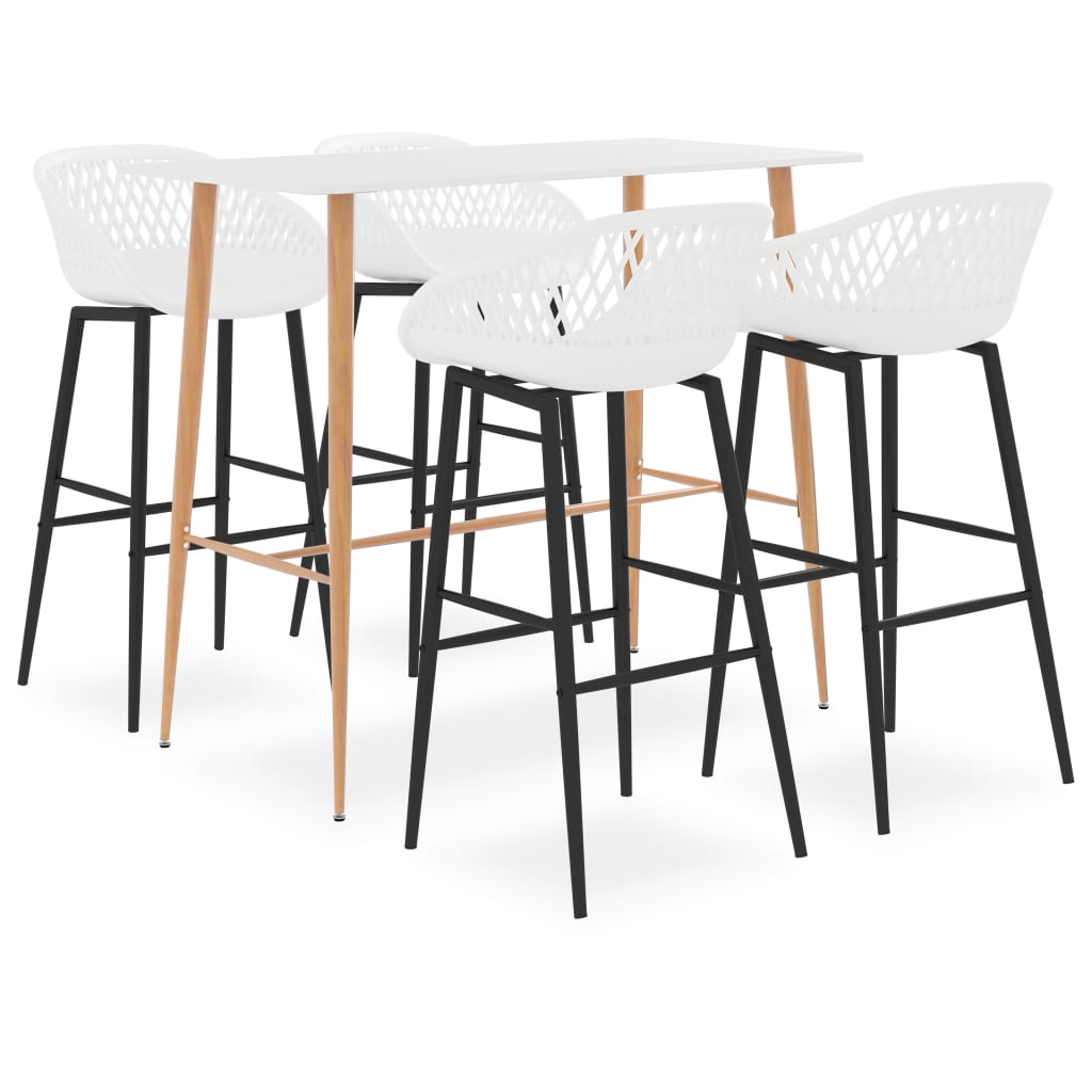 vidaXL 5-Piece Bar Set White