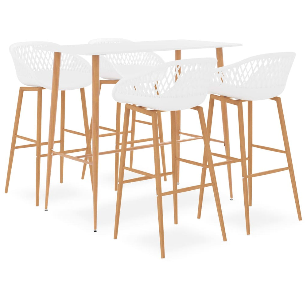 vidaXL 5-Piece Bar Set White