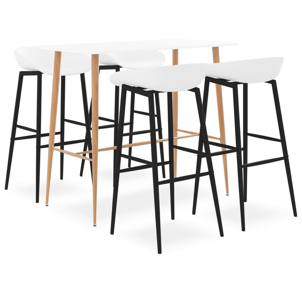 vidaXL 5-Piece Bar Set White