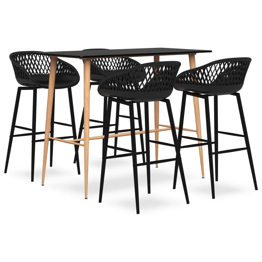 vidaXL 5-piece Bar Set Black