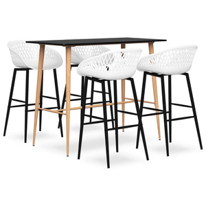 vidaXL 5-piece Bar Set Black and White